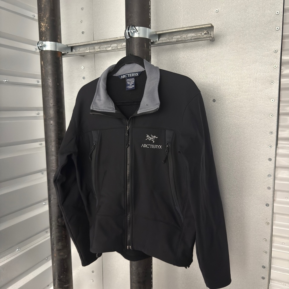 Arc'teryx Black and Gray Performance Jacket with Stand-up Collar
